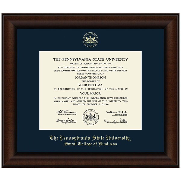 #105 Smeal College of Business diploma frame Lenox (Walnut)